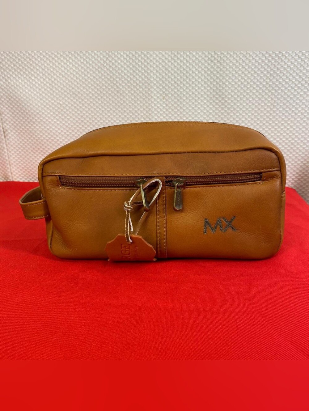 Sarge Leather Co. RIO Shave Bag Saddle Tan Top Grain Leather Dopp Kit Men's